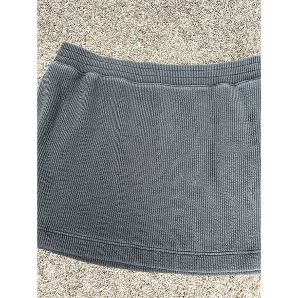 aerie wonder mini skirt smoked gray pull on ribbed knit pockets stretch size XL - Picture 10 of 12